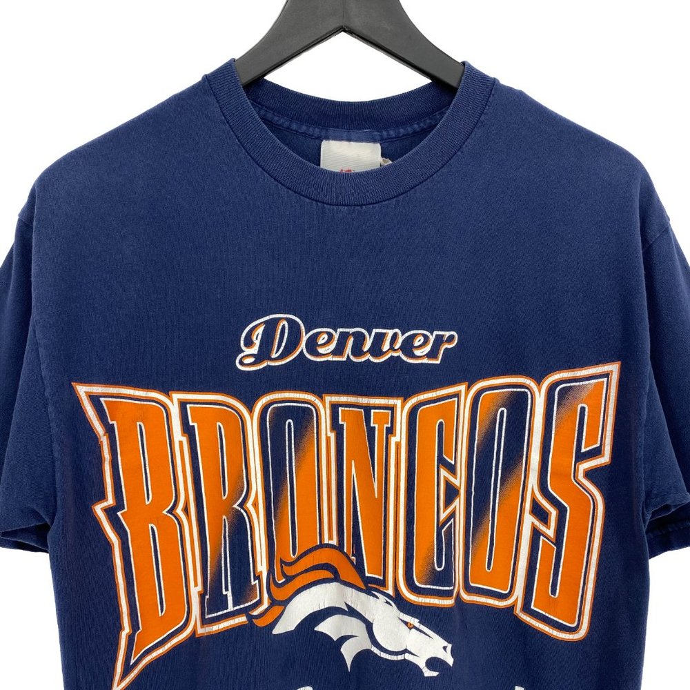 Vintage RIDDELL 1997 DENVER BRONCOS Blue Short Sleeves T-Shirt Size M - Picture 5 of 16